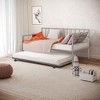 YONWAY Twin Daybed with Trundle, Metal Bed Frame with Trundle, Daybed & Trundle Frame Set with Wheels & Metal Slat Support - 2 of 4