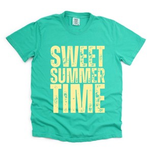 Simply Sage Market Sweet Summer Time Block Distressed Garment Dyed Tee - 1 of 4