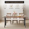 Dining Table, 70.9" Long Rectangular Table for 4-8 People - Thick Flamed Wood Grain Top with Sturdy Metal X Bracket - 3 of 4