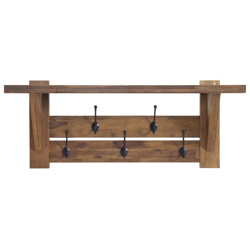 Wooden shelf coat online rack