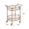 ORRD Lakelyn 3-Tier Serving Cart, Clear Glass & Rose Gold Nickel Finish, Rolling Kitchen Bar Cart for Dining & Entertainment - 2 of 4