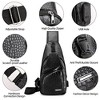 Peicees Pack of 2 Leather Sling Bag Mens Crossbody Bag Chest Bag Sling - 2 of 4