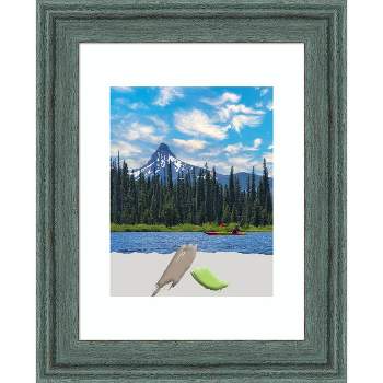 11"x14" Matted to 8"x10" Opening Size Upcycled Wood Picture Frame Art Teal/Gray - Amanti Art