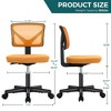 CAVINAS Armless Desk Chair, Mesh Home Office Desk Chair with Wheels and Lumbar Support, 360° Swivel Ergonomic Office Chair, Swivel Task Chair - 3 of 4