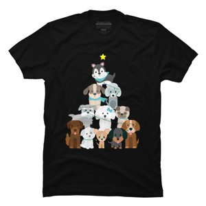 Men's Design By Humans Christmas Tree Dogs By GiftsIdeas T-Shirt - 1 of 4