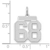 Black Bow Jewelry 14k White Gold, Jersey Collection, Medium Number 68 Pendant - 2 of 3