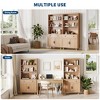 72.4" Tall Bookshelf with Doors & Drawer, 5-Tier Freestanding Storage Bookcase with Cabinet & Open Shelves - Set of 2 - 2 of 4