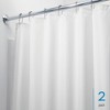 iDesign Solid Polyester Shower Curtain - 72" x 72" - Set of 2 - White - 2 of 4