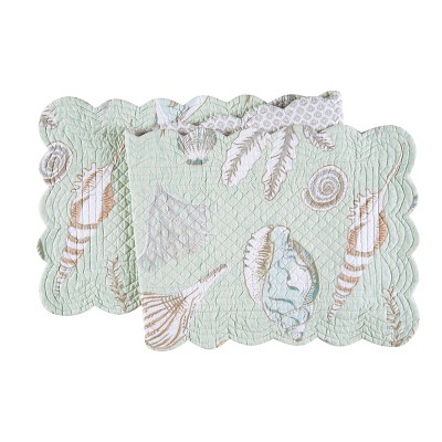 C&F Home 14" x 51" Breezy Shores Cotton Quilted Reversible Table Runner 14x51