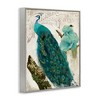 Stupell Industries Vintage Parisian Peacock Patterned Bird Blue Hibiscus Flower Black Framed Giclee Art - 3 of 4