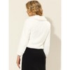 INSPIRE CHIC Women's Cropped Lapel Long Sleeve Fluffy Faux Fur Jackets - 4 of 4