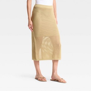 Women's Crochet-Style Midi Sweater Skirt - A New Day™ - 1 of 1