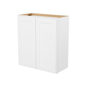 HOMLUX Easy-DIY 12 in D in Shaker White Ready to Assemble Wall Kitchen Cabinet 2 Doors-2 Shelves - 1 of 4