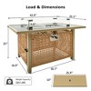 KTMBDW Outdoor Patio Sectional Sofa Couch with 43" Gas Fire Pit Table and Glass Coffee Table for Garden, Poolside, Backyard - 4 of 4