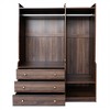 Open Wooden Wardrobe Closet, Clothing Storage Cabinet with Drawers, Freestanding Armoire Wardrobe Cabinet, Garment Rack for Bedroom Apartment Gym - image 4 of 4