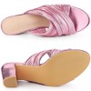 Allegra K Women's Slouches Crisscross Strap Slip-on Block Heel Slide Sandals - 4 of 4