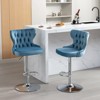 Modern rotating bar stool, PU leather cushioned bar stool, adjustable back height of 25-33 inches, suitable for home bar kitchen island - 2 of 4