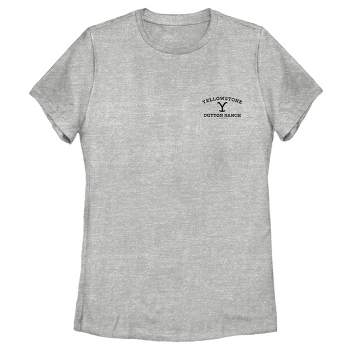 Women's Yellowstone Black Dutton Ranch Black Branding Pocket Logo T-Shirt