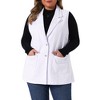 Agnes Orinda Women's Plus Size Sleeveless Buttons Notched Collar with Pockets Demin Vests - 2 of 4