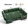 Dyonery 8 Seat U Shaped Modular Sectional Sleeper Sofa with Pull Out Bed/Reclining Backrest/USB Ports/Table/Storage, Tool-Free Assembly - 2 of 4