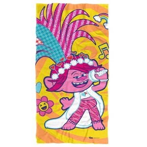 Trolls Sing It Loud Poppy 30” x 60” Beach Towel - 1 of 4