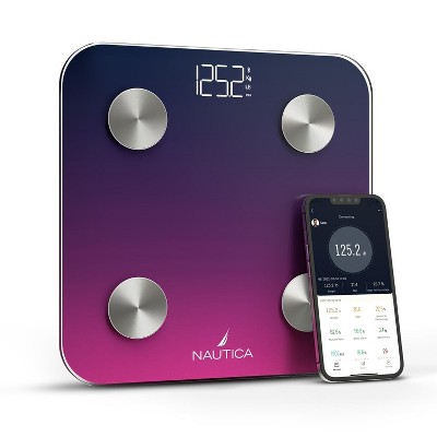 Nautica Body Tracker Digital Scale for Body Weight, Bluetooth-Enabled Smart Scale with BMI, Body Fat, Muscle Mass Tracking & More