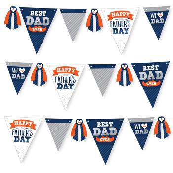 Big Dot of Happiness Happy Father's Day - DIY We Love Dad Party Pennant Garland Decoration - Triangle Banner - 30 Pieces