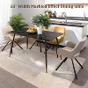 FurnitureR 55.1" Modern Dining Table with Black Marble-Style Top and Wood Tapered Legs, Rectangular Kitchen & Dining Room Table - 3 of 4