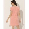 cheibear Women's U Neck Short Sleeve Lounge Dress Pajama Nightgown - 3 of 4