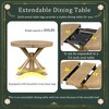 5-Piece Retro Extendable Dining Table Set with 4 Upholstered Chairs aâ‚?Rubber Wood for Dining Room and Kitchen - 3 of 4