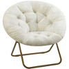 Zeus & Ruta Comfortable Faux Fur Disc Accent Chair - Adult-Size for Bedroom & Living Room - 2 of 4