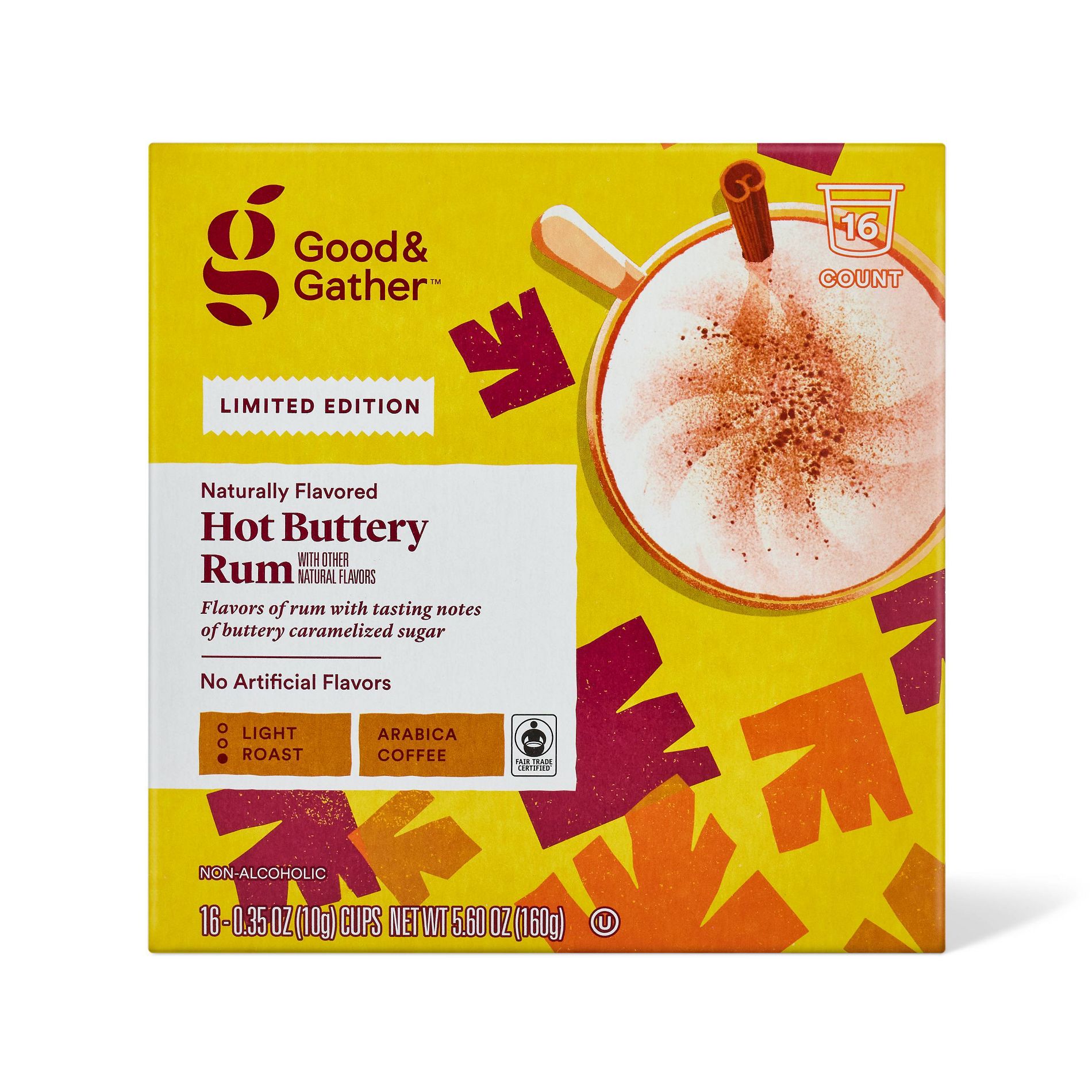 Hot Buttery Rum Light Roast Coffee - 16ct Single Serve Pod - Good & Gather™