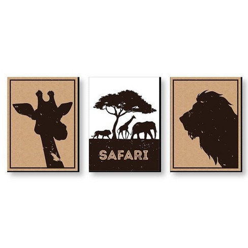 Big Dot Of Happiness Wild Safari - Jungle Animal Nursery Wall Art ...