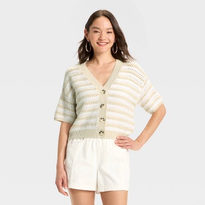 Women's Short Sleeve Button-Front Cardigan - Universal Thread™