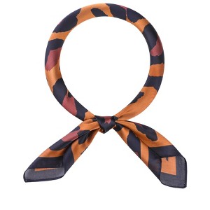 INSPIRE CHIC Women Leopard Printed Satin Square Retro Silky Neck Scarves 1Pc - 1 of 4