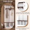 Whisen Farmhouse Wooden Hall Tree with 6 Hooks, Walnut Storage Bench with Adjustable Shelves, Shoe Cabinet with 13 Cubbies - 4 of 4