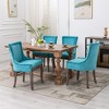 LOVMOR 22.8"Ultra Side Dining Chair, Thickened fabric chairs with neutrally toned solid wood legs,  Set of 2, Beige - 4 of 4