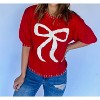 Women's Bow Stitch Sweater - AnnieWear - 2 of 3