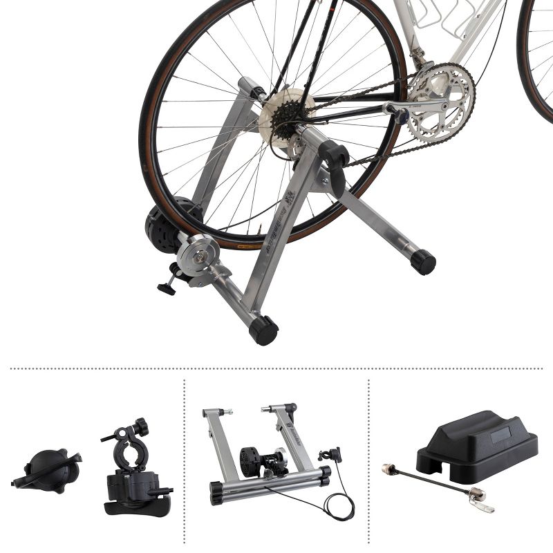 Indoor Bike Trainer – Convert Mountain, Road, or Beach Bicycle into a Stationary Exercise Bike for Indoor Riding All Year Round by Bike Lane (Silver), 3 of 9