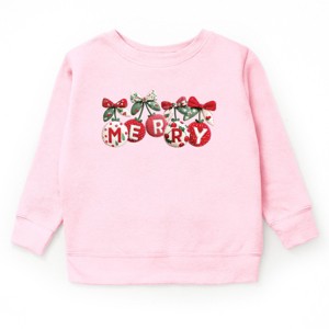 Merry Ornaments Quilted Print - Youth Graphic Sweatshirt - 1 of 3