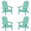 Sonkuki 4-Pack Folding Adirondack Chair Patio Outdoor Plastic Fire Pit Chair Weather Resistant for Lawn, deck and Backyard - 2 of 4