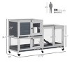 LAOTIES 57" Wooden Rabbit Hutch,2 Story Indoor Bunny Cage with Wheels,No Leak Tray And Openable Top - 3 of 4