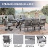ALAULM 9 Pieces Patio Dining Set Outdoor Furniture with 2 Swivel Chairs and 6 Fixed Chairs, Large Table - 3 of 4