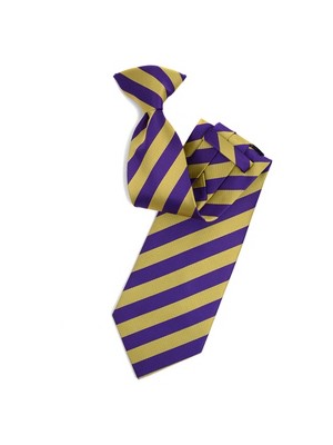 College 1/2" Striped Colored Woven Clip On Neck Tie