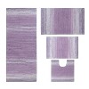 Gradiation Bathroom Decor, Washable Rug, Bathroom Mat, Bathroom Rug Set, Bath Mat Set, Bath Floor Mat Non-Slip, 4 Pcs Set with Runner, Purple - 2 of 4