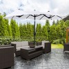 Akoasm 89.25 in. H Outdoor Double-sided Patio Umbrella with Push Button Tilt and Crank For Deck, Garden & Pool-White - 3 of 4