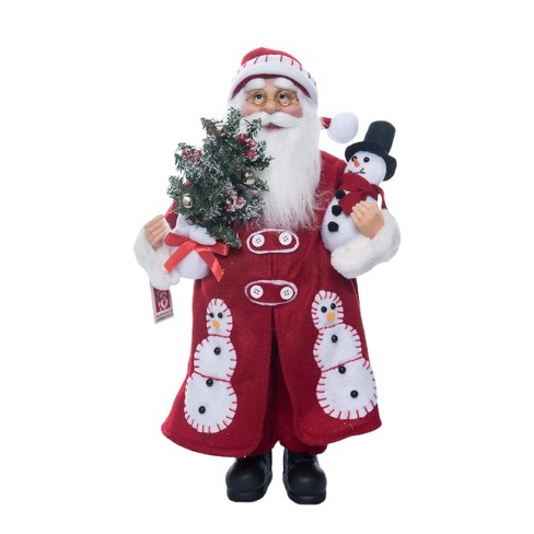 Season's Designs Christmas 18" Red Santa Holding A Snowman & Tree - image 1 of 1