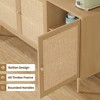 3-Door Rattan Sideboard Buffet Cabinet, Modern Storage Console for Kitchen, Dining Room & Living Room - 2 of 4
