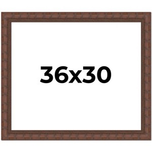 PosterPalooza | 36x30 Wide Bamboo Picture Frame, UV Acrylic, 4 Finishes - Brown, Black, Silver, and Natural - 1 of 4