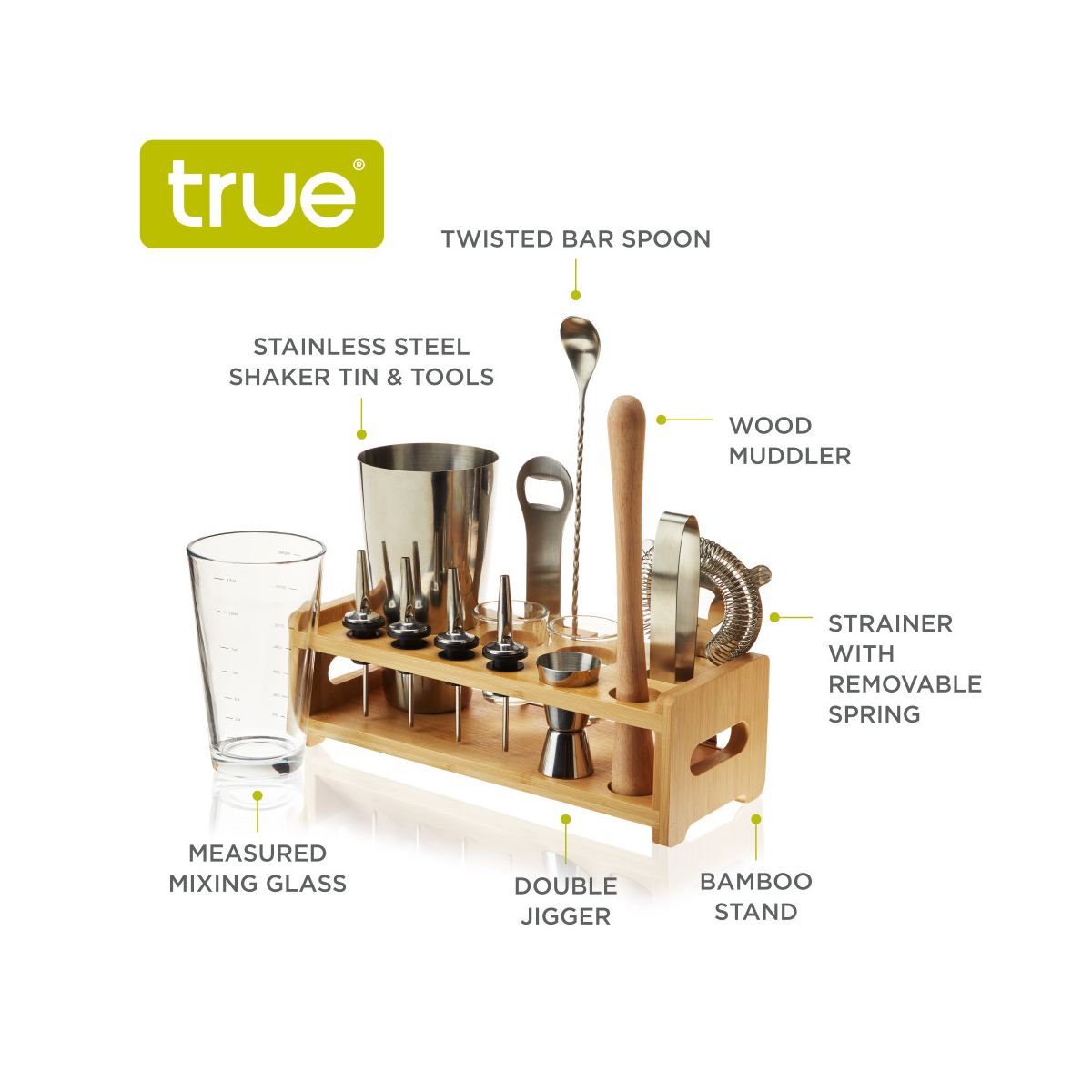 True Ultimate Barware Set with Wooden Stand - thumbnail 4